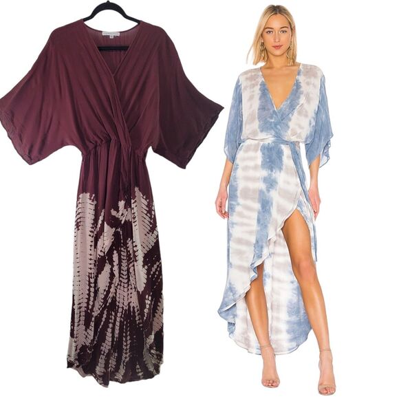 XS Young Fabulous & Broke Isla Dress Tie Dye Wrap Beach Maxi Swimsuit Cover Up - Picture 1 of 10